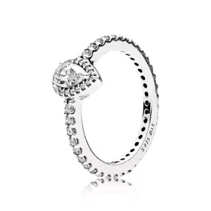 (imagen para) Anillo PANDORA en plata de ley Lágrima Radiante pequeña - 196254CZ
