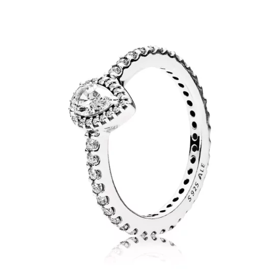 (imagen para) Anillo PANDORA en plata de ley Lágrima Radiante pequeña - 196254CZ