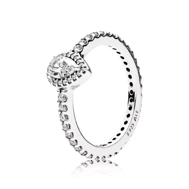 (imagen para) Anillo PANDORA en plata de ley Lágrima Radiante pequeña - 196254CZ