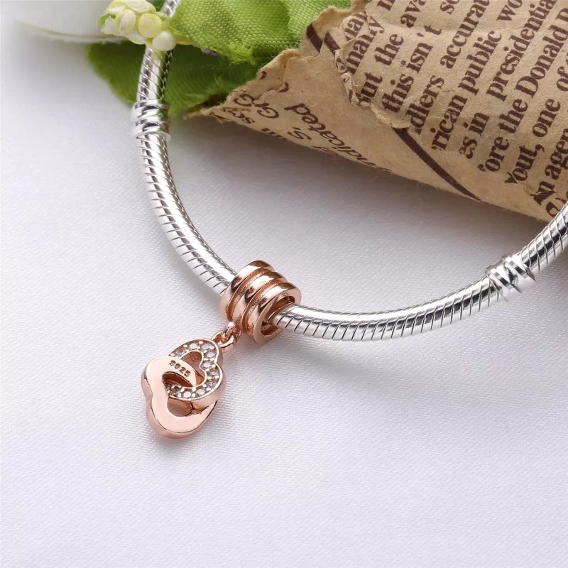 (imagen para) Charm colgante Corazones Entrelazados PANDORA Rose - 781242CZ - Ver 2