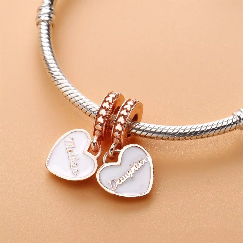 (imagen para) Charm colgante en PANDORA Rose Corazones Madre e Hija - 782072EN23 - Ver 4