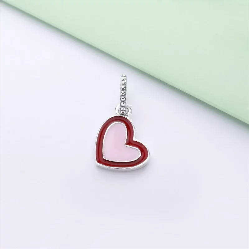 (imagen para) Charm PANDORA colgante en plata de ley Corazón de Amor Asimétrico - 797820ENMX - Ver 3