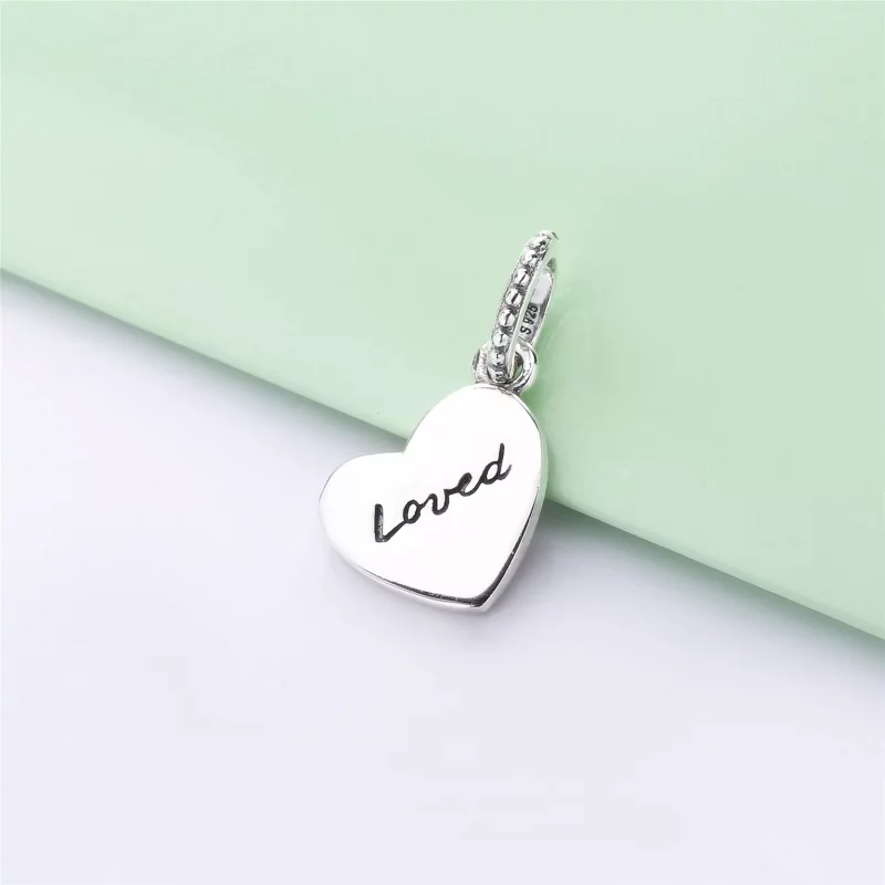 (imagen para) Charm PANDORA colgante en plata de ley Corazón de Amor Asimétrico - 797820ENMX - Ver 4