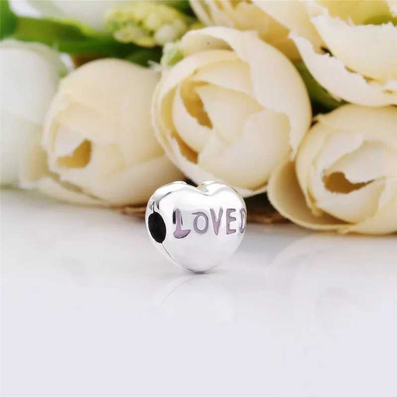 (imagen para) Charm PANDORA en plata de ley Corazón Amado - 797807EN124 - Ver 3