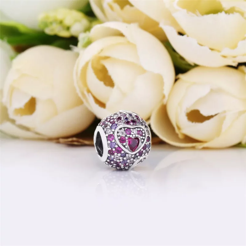 (imagen para) Charm PANDORA en plata de ley Corazones de Amor Asimétricos - 797826CZRMX - Ver 2