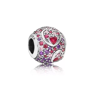 Charm PANDORA en plata de ley Corazones de Amor Asimétricos - 797826CZRMX (imagen para) Charm PANDORA en plata de ley Corazones de Amor Asimétricos - 797826CZRMX