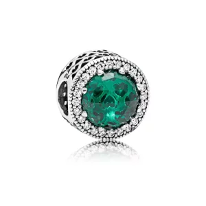 (imagen para) Charm PANDORA en plata de ley Corazones Radiantes Verde - 791725NSG