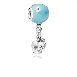 (imagen para) Charm PANDORA en plata de ley Elefante y Globo azul - 797239EN169