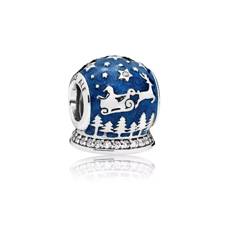 (imagen para) Charm PANDORA en plata de ley Noche Navideña - 796386EN63