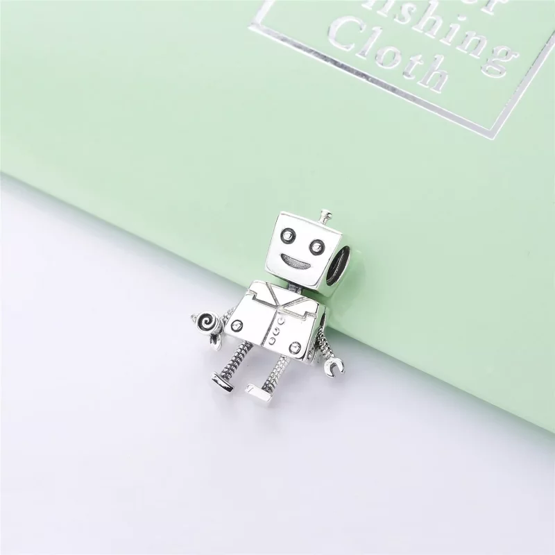 (imagen para) Charm PANDORA en plata de ley Rob Bot - 797819 - Ver 3