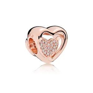 (imagen para) Charm PANDORA Rose Corazones Unidos - 781806CZ