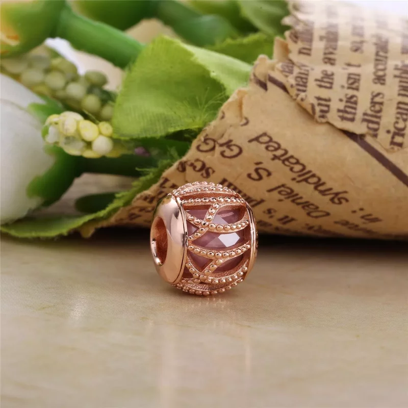 (imagen para) Charm PANDORA Rose Resplandor Entrelazado Rosa - 781968PCZ - Ver 2