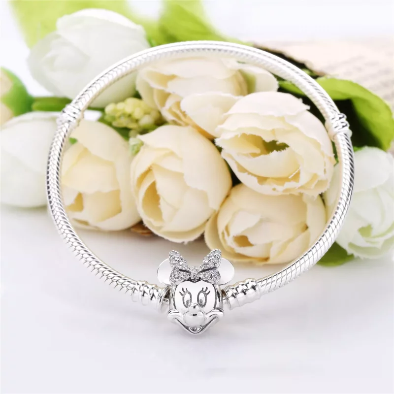 (imagen para) Disney, Pulsera PANDORA Moments en plata de ley Retrato de Minnie Brillante - 59 - Ver 5