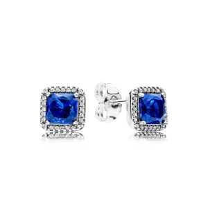 (imagen para) Pendientes PANDORA en plata de ley Elegancia Atemporal Azul - 290591NBT
