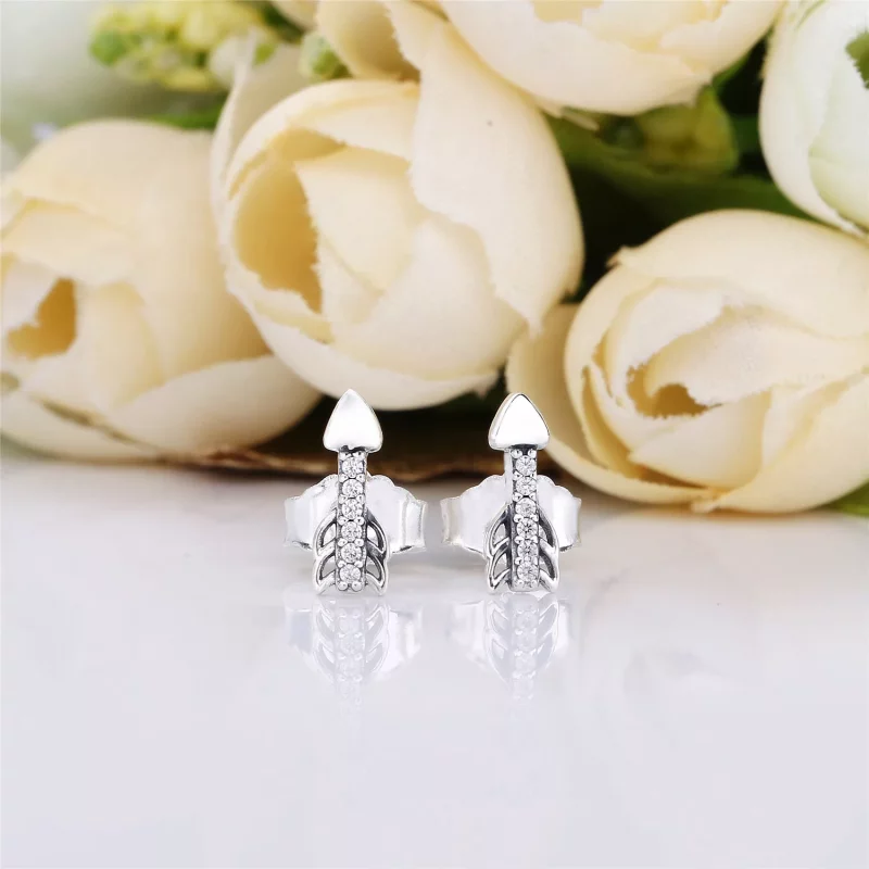 (imagen para) Pendientes PANDORA en plata de primera ley Flechas Brillantes - 297828CZ - Ver 2