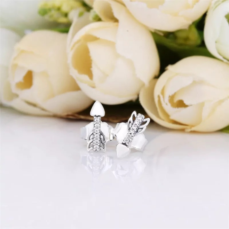 (imagen para) Pendientes PANDORA en plata de primera ley Flechas Brillantes - 297828CZ - Ver 3