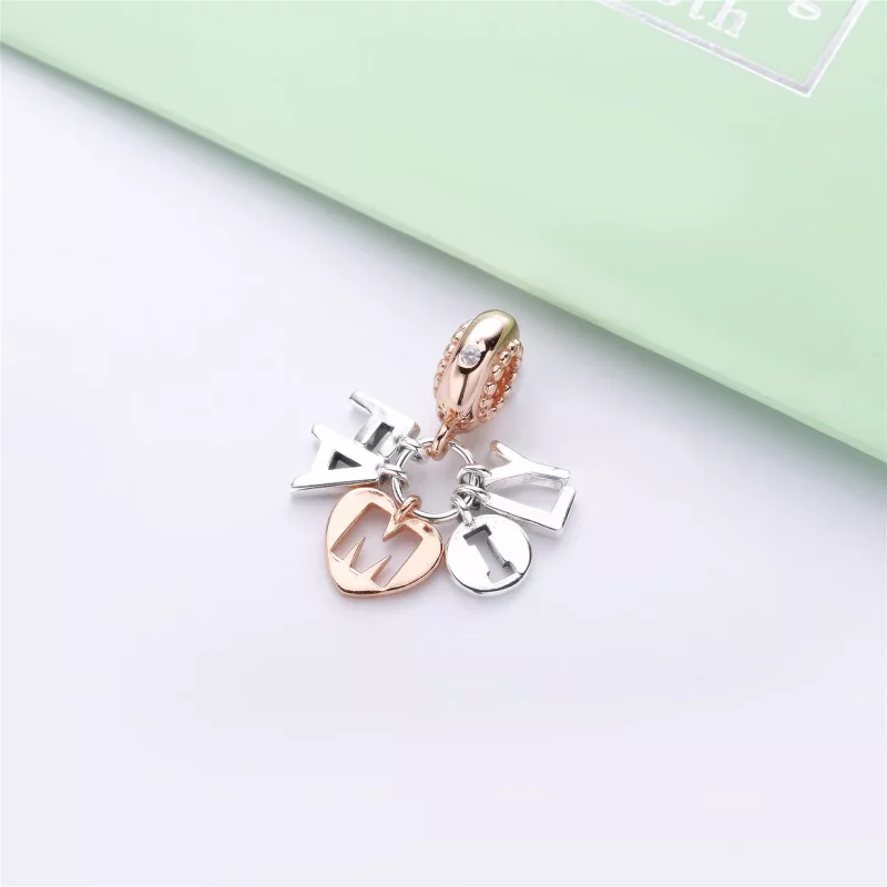 (imagen para) Charm colgante en plata de ley y Pandora Rose Familia Perfecta - 787785CZ - Ver 2