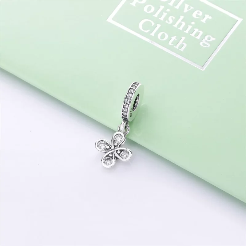 (imagen para) Charm Colgante PANDORA en plata de ley Trébol de cuatro pétalos - 797969CZ - Ver 2