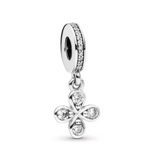 (imagen para) Charm Colgante PANDORA en plata de ley Trébol de cuatro pétalos - 797969CZ