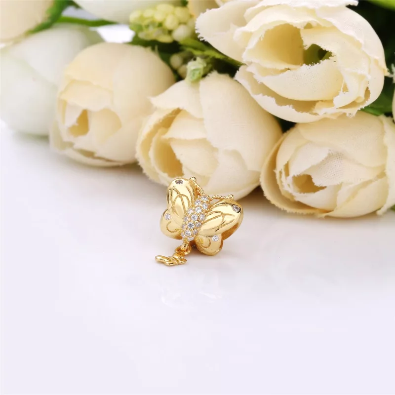 (imagen para) Charm en Pandora Shine Mariposa Decorada - 767899CZ - Ver 2