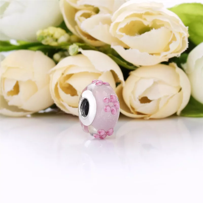 (imagen para) Charm PANDORA cristal de Murano Flores Rosas - 797901 - Ver 2