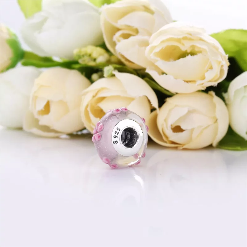 (imagen para) Charm PANDORA cristal de Murano Flores Rosas - 797901 - Ver 3