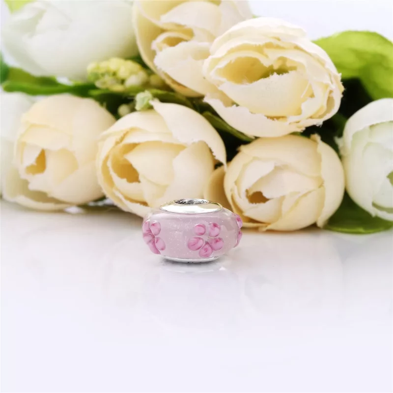 (imagen para) Charm PANDORA cristal de Murano Flores Rosas - 797901 - Ver 4