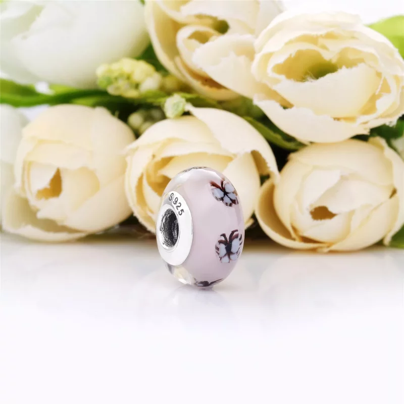 (imagen para) Charm PANDORA cristal de Murano Mariposas - 797893 - Ver 2
