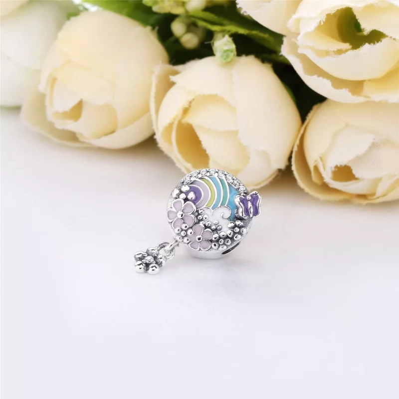 (imagen para) Charm PANDORA en plata de ley Historia Flores Coloridas - 797999ENMX - Ver 2