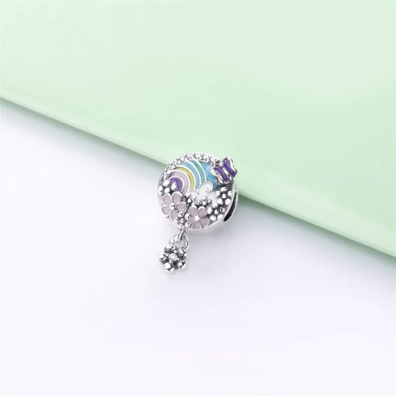 (imagen para) Charm PANDORA en plata de ley Historia Flores Coloridas - 797999ENMX - Ver 3