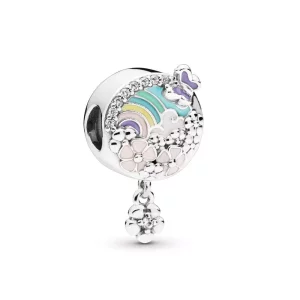 (imagen para) Charm PANDORA en plata de ley Historia Flores Coloridas - 797999ENMX