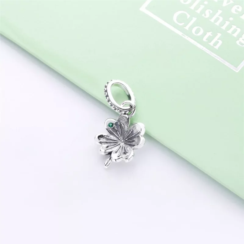 (imagen para) Colgante PANDORA en plata de ley Trébol de la Suerte - 397965NAG - Ver 3