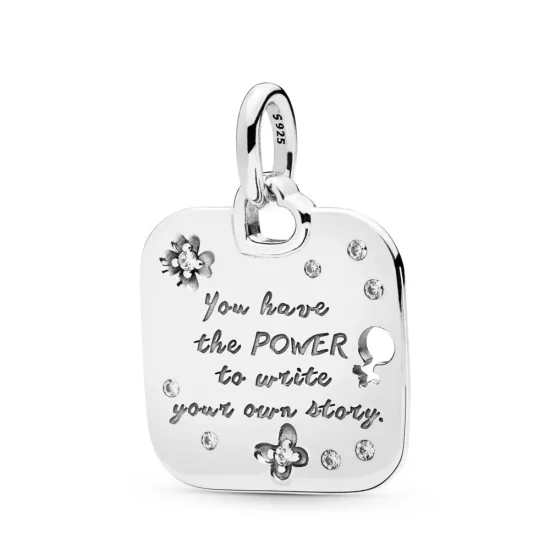 (imagen para) Colgante PANDORA Lema de empoderamiento femenino 397916CZ