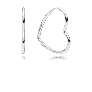 (imagen para) Pendientes de aro PANDORA en plata de primera ley Corazones de Amor Asimétricos - 297822