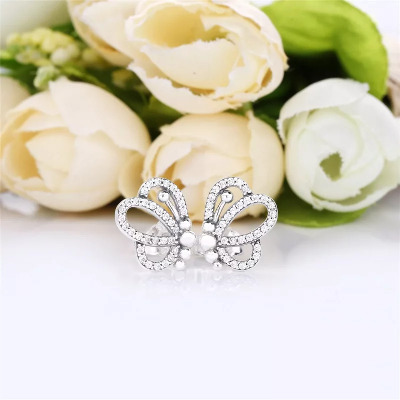 (imagen para) Pendientes PANDORA en plata de ley Silueta de Mariposas - 297912CZ - Ver 2