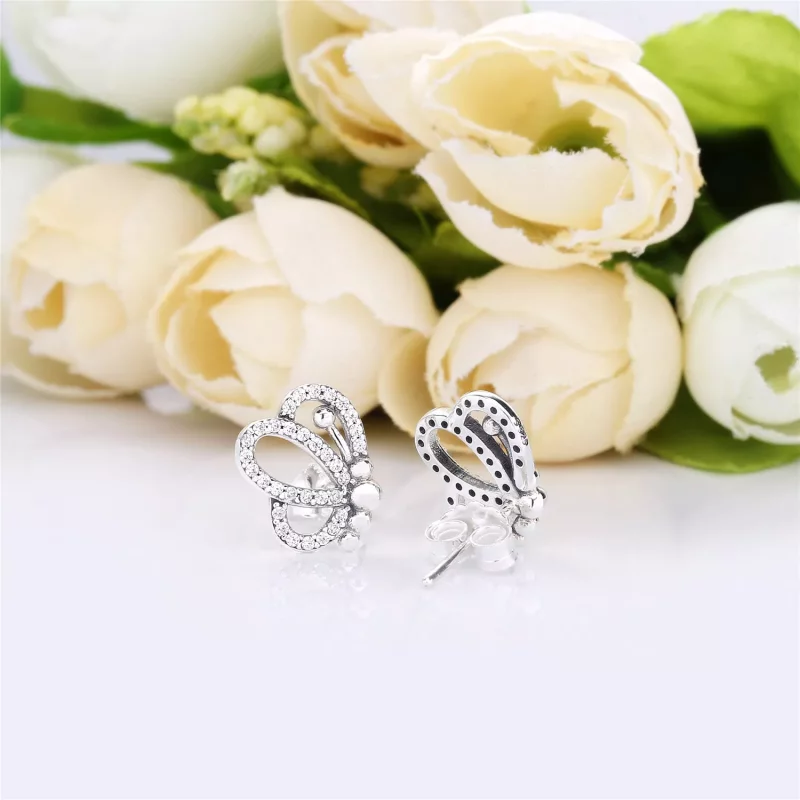 (imagen para) Pendientes PANDORA en plata de ley Silueta de Mariposas - 297912CZ - Ver 3
