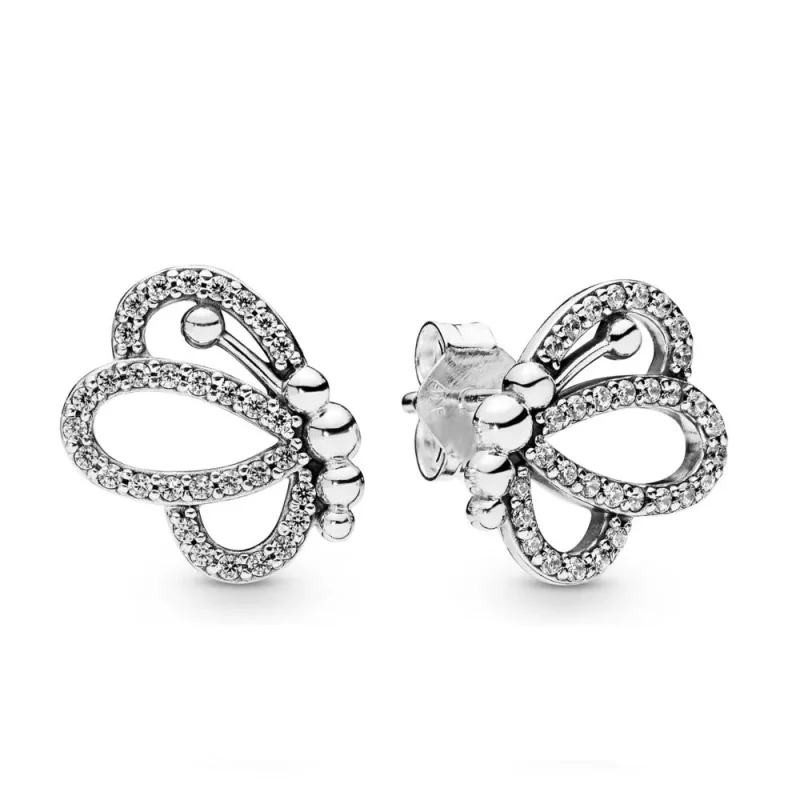 (imagen para) Pendientes PANDORA en plata de ley Silueta de Mariposas - 297912CZ