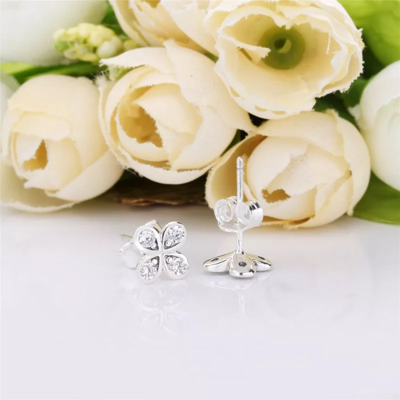 (imagen para) Pendientes PANDORA en plata de ley Trébol de Cuatro Pétalos - 297968CZ - Ver 4