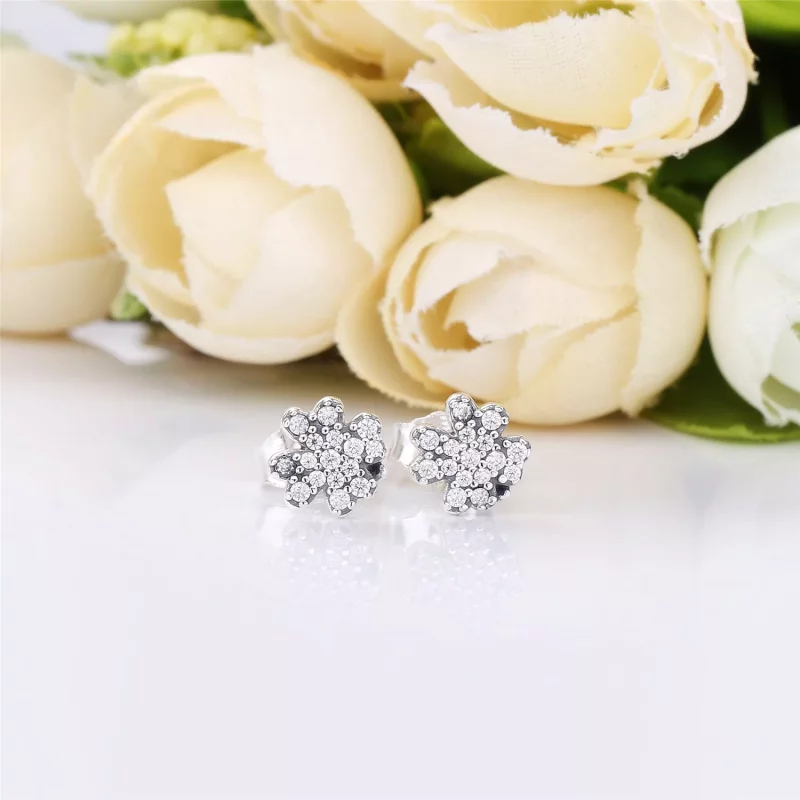 (imagen para) Pendientes PANDORA en plata de ley Tréboles Brillantes - 297944CZ - Ver 2