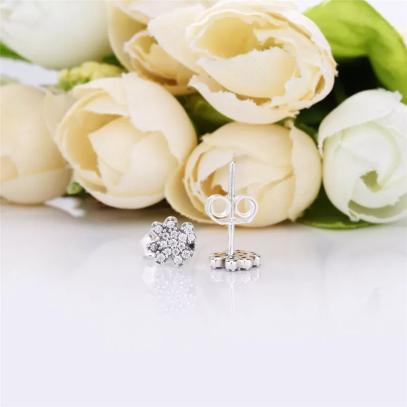 (imagen para) Pendientes PANDORA en plata de ley Tréboles Brillantes - 297944CZ - Ver 3