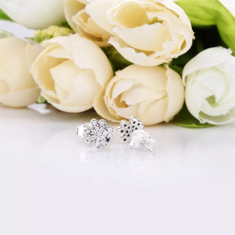 (imagen para) Pendientes PANDORA en plata de ley Tréboles Brillantes - 297944CZ - Ver 4