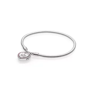 Pulsera PANDORA Moments en plata de ley Guarda tu Promesa para charms - 596586FPC (imagen para) Pulsera PANDORA Moments en plata de ley Guarda tu Promesa para charms - 596586FPC