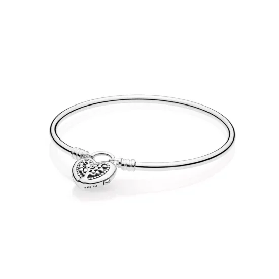 (imagen para) Pulsera PANDORA Moments rígida en plata de ley con cierre Corazones Florecientes para charms - 597101-17 - Haga clic en la imagen para cerrar.