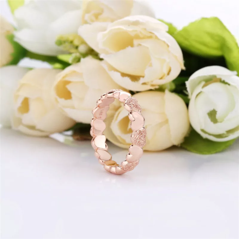 (imagen para) Anillo en Pandora Rose Corazones Brillantes Mate - 187950 - Ver 2