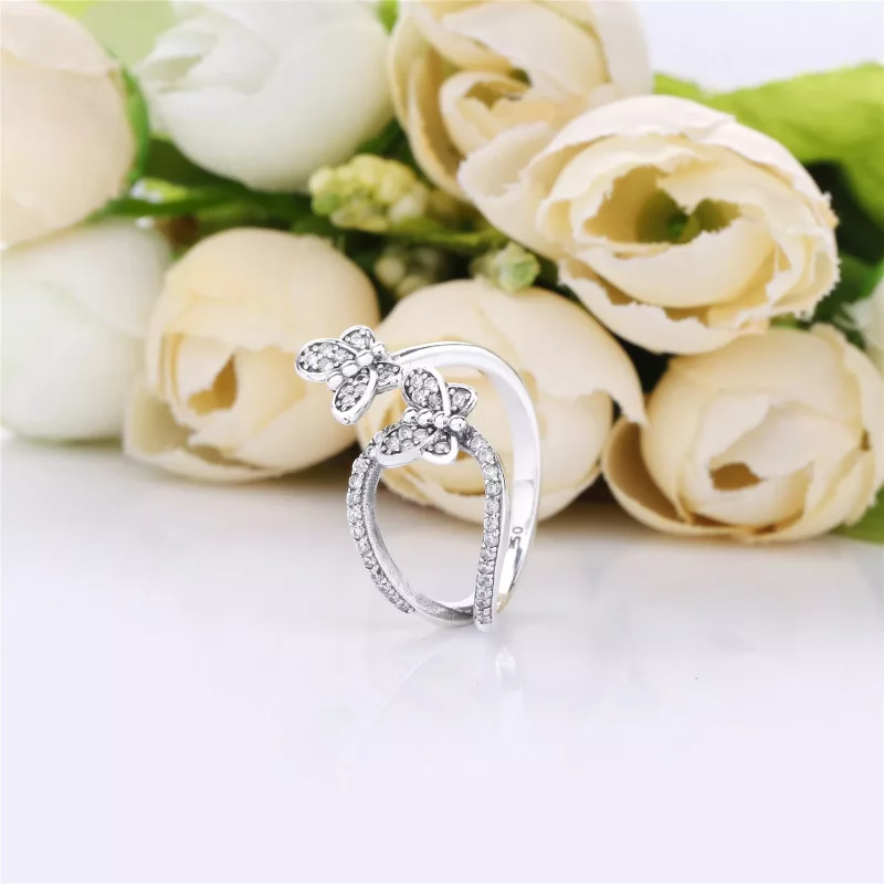 (imagen para) Anillo PANDORA en plata de ley Mariposas Deslumbrantes - 197920CZ - Ver 2