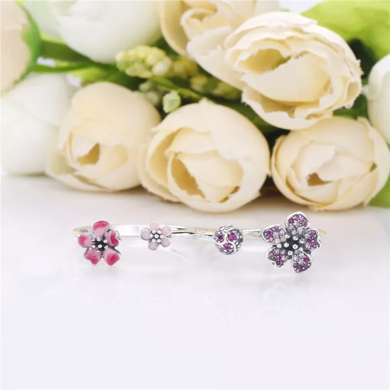 (imagen para) Anillo PANDORA Flores de flor de durazno 198091NCCMX - Ver 2