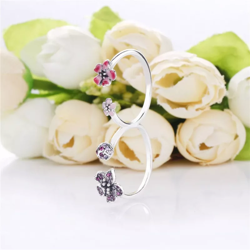(imagen para) Anillo PANDORA Flores de flor de durazno 198091NCCMX - Ver 3