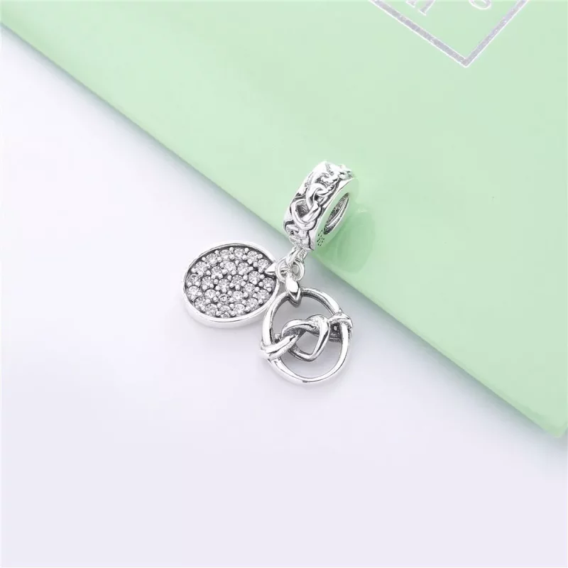 (imagen para) Charm Colgante PANDORA en plata de ley Corazones Anudados - 798095CZ - Ver 2