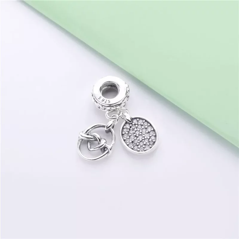 (imagen para) Charm Colgante PANDORA en plata de ley Corazones Anudados - 798095CZ - Ver 3