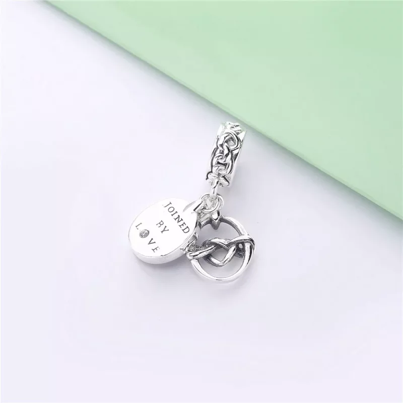(imagen para) Charm Colgante PANDORA en plata de ley Corazones Anudados - 798095CZ - Ver 4